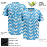 Custom White Light Blue Two-Button Unisex Softball Jersey