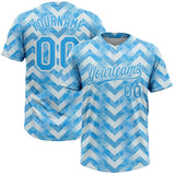 Custom White Light Blue Two-Button Unisex Softball Jersey