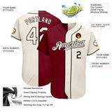 Custom Crimson Cream-Black Authentic Split Fashion Baseball Jersey