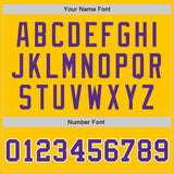 Custom Gold Purple Gray-White Authentic Split Fashion Baseball Jersey