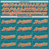 Custom Teal Orange Neon Green-White Authentic Split Fashion Baseball Jersey