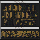 Custom Black Black White-Old Gold Authentic Split Fashion Baseball Jersey