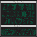 Custom Black Black White-Kelly Green Authentic Split Fashion Baseball Jersey