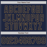 Custom Navy Navy White-Old Gold Authentic Split Fashion Baseball Jersey