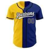 Custom Royal Black-Gold Authentic Split Fashion Baseball Jersey