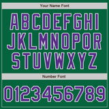 Custom Kelly Green Purple-Gold Authentic Split Fashion Baseball Jersey