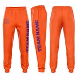 Custom Orange Purple Fleece Jogger Sweatpants