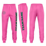 Custom Pink Kelly Green Fleece Jogger Sweatpants