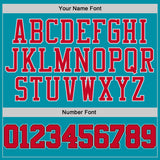Custom Teal Red-Black Authentic Throwback Basketball Jersey