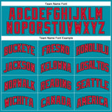 Custom Teal Red-Black Authentic Throwback Basketball Jersey
