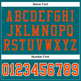 Custom Teal Orange-White Mesh Authentic Football Jersey