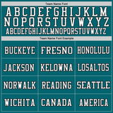 Custom Teal Black-White Mesh Authentic Football Jersey