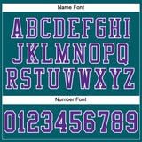 Custom Teal Purple-White Mesh Authentic Football Jersey