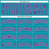 Custom Teal Purple-Gray Authentic Throwback Basketball Jersey