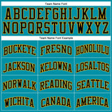 Custom Teal Black-Gold Authentic Throwback Basketball Jersey