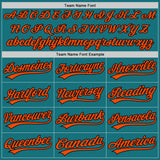 Custom Teal Black-Orange Authentic Baseball Jersey