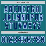 Custom Teal Royal-White Authentic Baseball Jersey