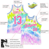 Custom Tie Dye Pink-White 3D Pattern Design Authentic Basketball Jersey