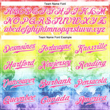 Custom Tie Dye Light Blue-Pink 3D Rainbow Authentic Baseball Jersey