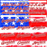 Custom Tie Dye Royal-Red 3D American Flag Authentic Baseball Jersey