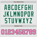 Custom White Pink-Kelly Green Authentic Two Tone Baseball Jersey