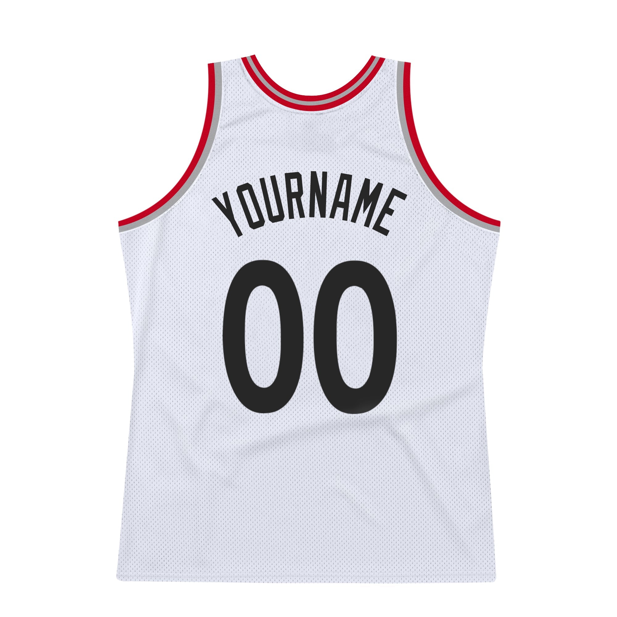 Custom White Black-Red Authentic Throwback Basketball Jersey