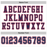 Custom White Navy-Red Mesh Authentic Throwback Football Jersey
