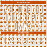 Custom White White-Texas Orange 3D Pattern Design Halloween Pumpkins Funny Faces Authentic Baseball Jersey