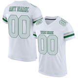 Custom White Silver-Green Mesh Authentic Football Jersey