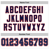 Custom White Navy-Red Mesh Authentic Football Jersey