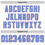 Custom White Light Blue-Purple Mesh Authentic Football Jersey