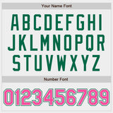 Custom White Pink-Kelly Green Authentic Baseball Jersey