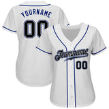 Custom White Black-Royal Authentic Baseball Jersey