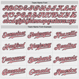 Custom White Pink-Black Authentic Baseball Jersey