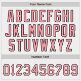 Custom White Pink-Black Authentic Baseball Jersey