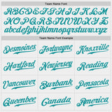 Custom White Teal Authentic Baseball Jersey
