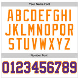 Custom White Purple-Blaze Orange Authentic Throwback Basketball Jersey