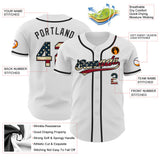 Custom White Vintage USA Flag-Black Authentic Baseball Jersey