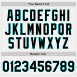 Custom White Black-Teal Authentic Baseball Jersey