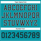 Custom Aqua Black-White Stitched Adjustable Snapback Hat