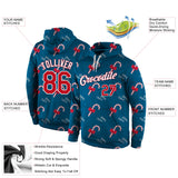 Custom Stitched Aqua Red-White Christmas 3D Sports Pullover Sweatshirt Hoodie
