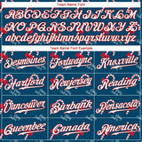 Custom Teal Red-White Christmas 3D Authentic Baseball Jersey