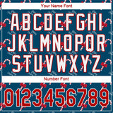 Custom Teal Red-White Christmas 3D Authentic Baseball Jersey