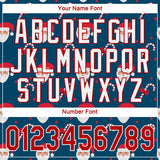Custom Teal Red-White Christmas 3D Authentic Baseball Jersey