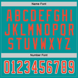 Custom Aqua Orange-White Hockey Jersey