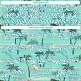 Custom Teal White-Teal 3D Pattern Design Hawaii Palm Trees Authentic Baseball Jersey