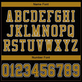 Custom Black Old Gold-White Mesh Authentic Football Jersey