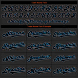 Custom Black Black-Light Blue Authentic Baseball Jersey