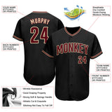 Custom Black Crimson-City Cream Authentic Baseball Jersey