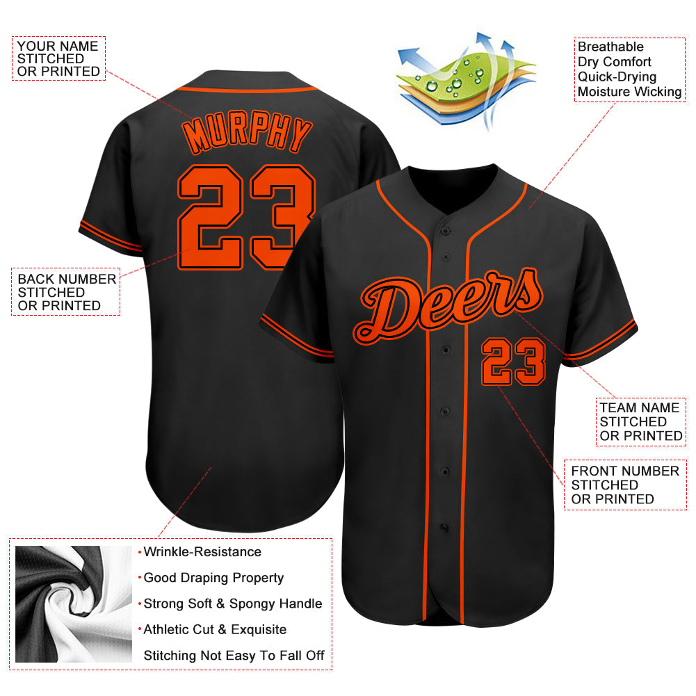Black and orange baseball sales jersey